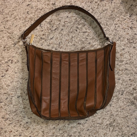 Leather Michael Kors Vintage Saddlebag fringe tassel Purse - Picture 2 of 12